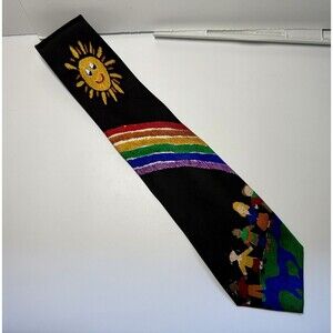 Save The Children “Peach On Earth” By Risa Children’s Artwork Silk Neck Tie